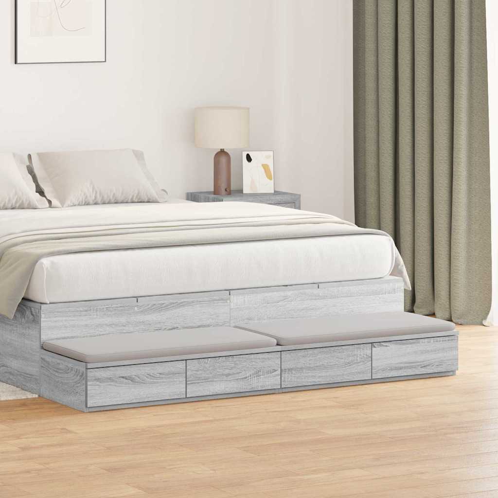 Bed Drawers Grey sonoma 150 x 36.5 x 16.5 cm Engineered wood